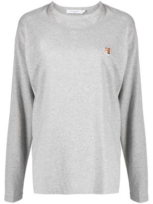 Maison Kitsuné logo-patch cotton T-Shirt - Grey