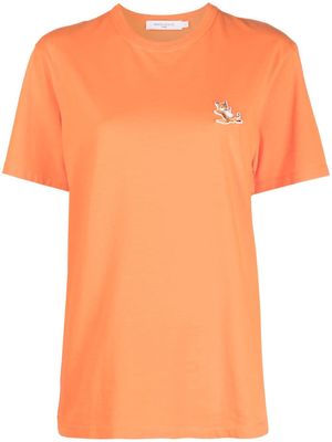 Maison Kitsuné logo-patch cotton T-shirt - Orange