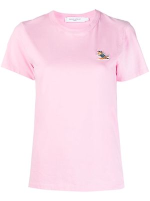 Maison Kitsuné logo-patch cotton T-shirt - Pink