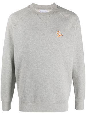 Maison Kitsuné logo-patch crew neck sweatshirt - Grey