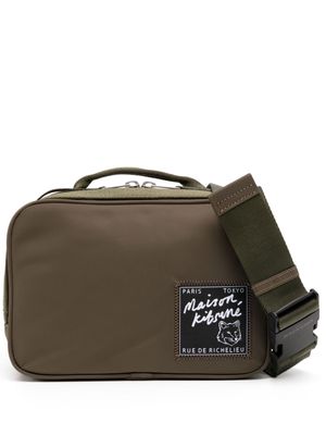 Maison Kitsuné logo-patch panelled belt bag - Green