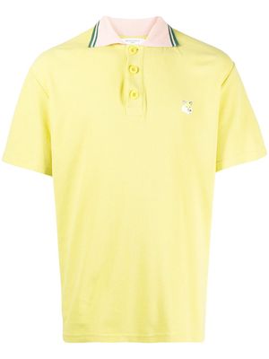Maison Kitsuné logo-patch polo shirt - Yellow
