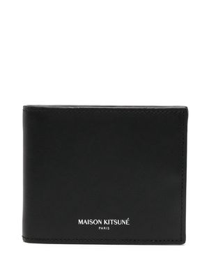 Maison Kitsuné logo-print bi-fold wallet - Black