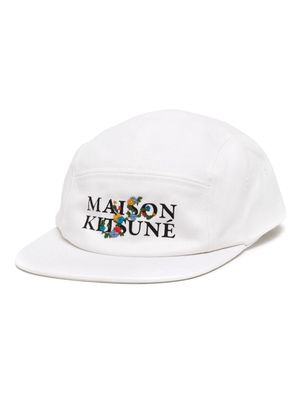 Maison Kitsuné logo-print cotton baseball cap - White