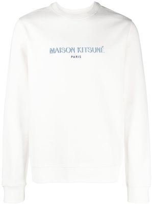Maison Kitsuné logo-print cotton-blend sweatshirt - White