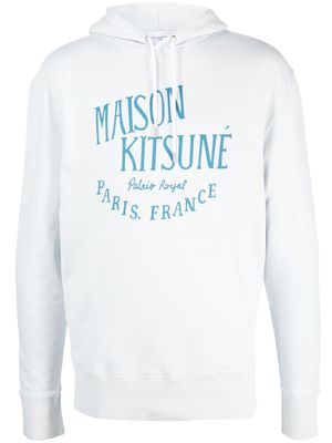 Maison Kitsuné logo-print cotton hoodie - Blue