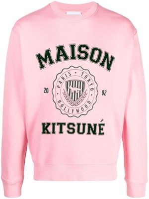 Maison Kitsuné logo-print cotton sweatshirt - Pink