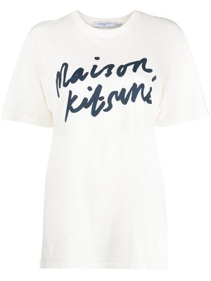 Maison Kitsuné logo-print crew-neck T-shirt - White