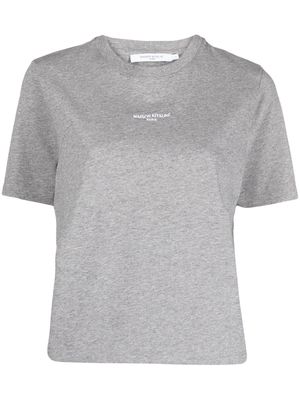 Maison Kitsuné logo-print cropped T-shirt - Grey