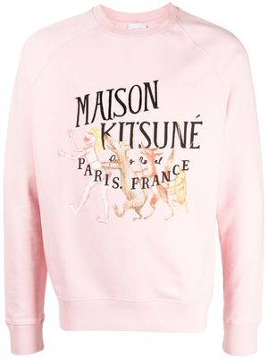Maison Kitsuné logo-print detail jumper - Pink
