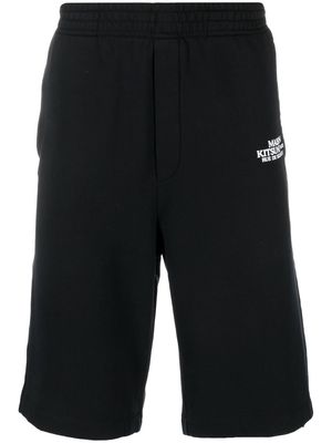 Maison Kitsuné logo-print elasticated-waist track shorts - Black