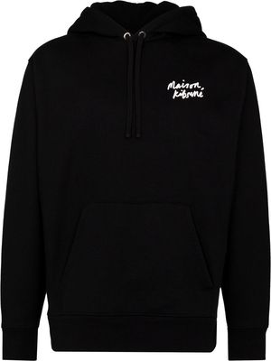 Maison Kitsuné logo-print hoodie - Black