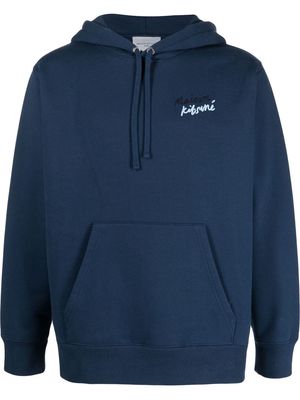 Maison Kitsuné logo-print hoodie - Blue