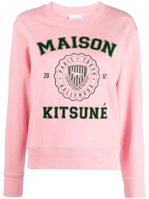 Maison Kitsuné logo-print knitted jumper - Pink