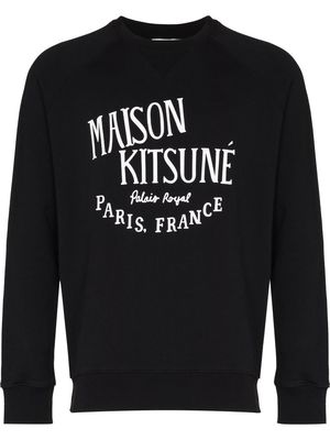 Maison Kitsuné logo-print long-sleeve sweatshirt - Black