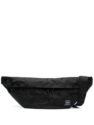 Maison Kitsuné logo-print oversize shoulder bag - Black