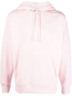 Maison Kitsuné logo-print pullover hoodie - Pink