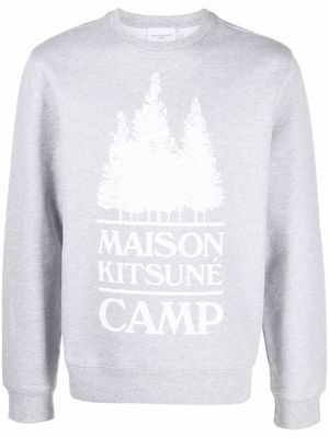 Maison Kitsuné mélange-effect logo sweatshirt - Grey