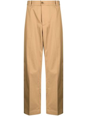Maison Kitsuné mid-rise straight-leg cotton trousers - Brown