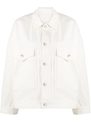 Maison Kitsuné oversized denim trucker jacket - White