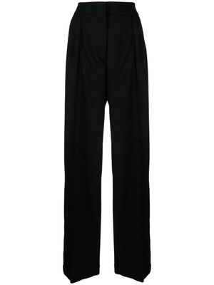 Maison Kitsuné pleated wool-blend wide-leg trousers - Black