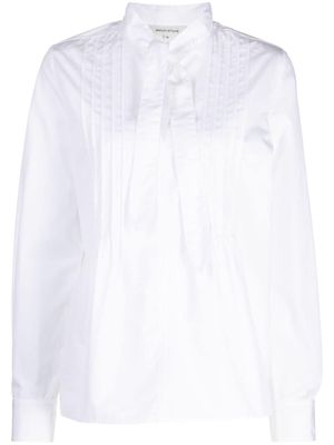 Maison Kitsuné pussy-bow cotton shirt - White