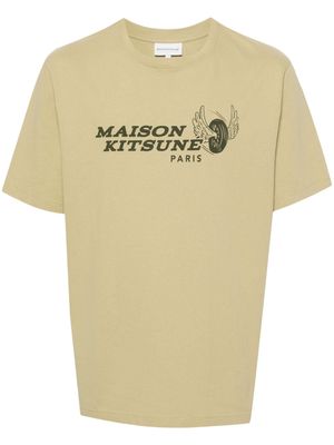 Maison Kitsuné Racing Wheels-print T-shirt - Green