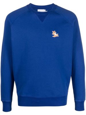 Maison Kitsuné ribbed-edges cotton sweatshirt - Blue