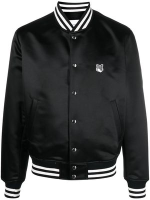 Maison Kitsuné satin-finish bomber jacket - Black