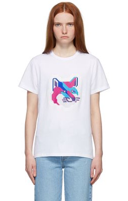 Maison Kitsuné SSENSE Exclusive White Pixel Fox Head Print Classic T-Shirt