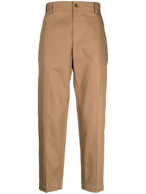 Maison Kitsuné straight-leg cotton trousers - Brown