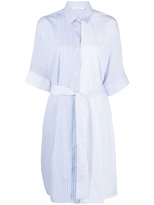 Maison Kitsuné stripe-print shirt dress - Blue