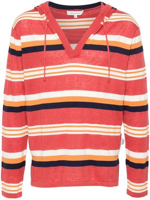 Maison Kitsuné striped hooded jumper - Red