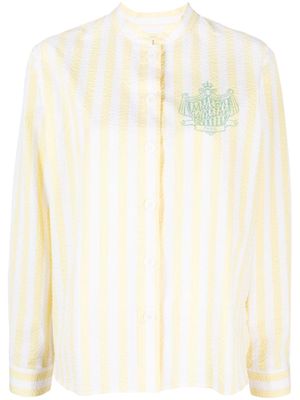 Maison Kitsuné striped seersucker cotton shirt - Yellow