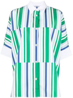 Maison Kitsuné striped short-sleeve shirt - Blue
