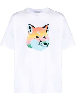 Maison Kitsuné Vibrant Fox Head-print T-shirt - White