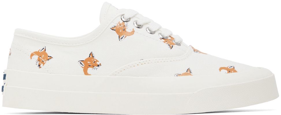 Maison Kitsuné White Fox Head Sneakers