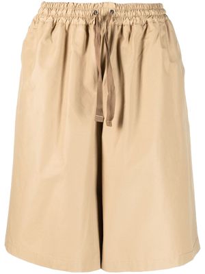 Maison Kitsuné wide-leg drawstring-waist shorts - Neutrals