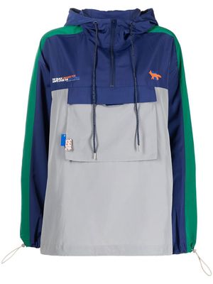 Maison Kitsuné x Ader Error half-zip hooded jacket - Blue
