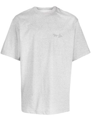 Maison Kitsuné x And Wander embroidered-logo T-shirt - Grey