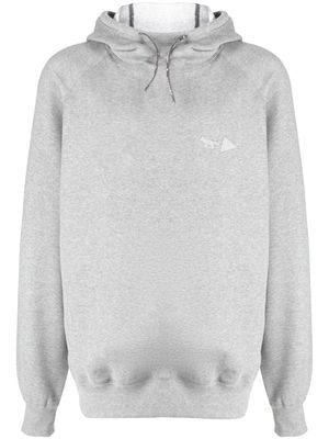 Maison Kitsuné x And Wander rear graphic-print hoodie - Grey