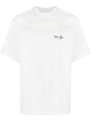 Maison Kitsuné x And Wander rear graphic-print T-shirt - White