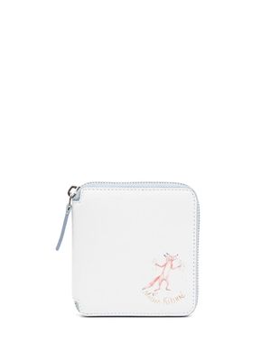 Maison Kitsuné zip-around wallet - White