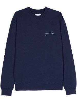 Maison Labiche Charonne slogan-embroidered sweatshirt - Blue