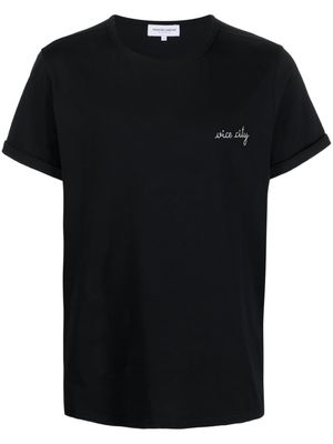 Maison Labiche embroidered-motif organic cotton T-shirt - Black