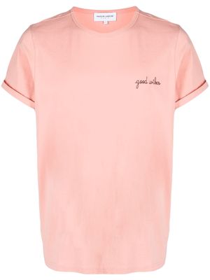 Maison Labiche embroidered-motif organic cotton T-shirt - Pink