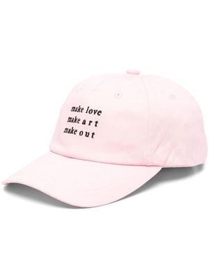 Maison Labiche embroidered-slogan cap - Pink