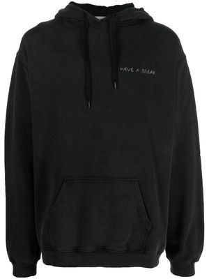 Maison Labiche embroidered-slogan hoodie - Black