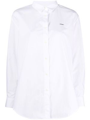 Maison Labiche logo-embroidered organic-cotton shirt - White
