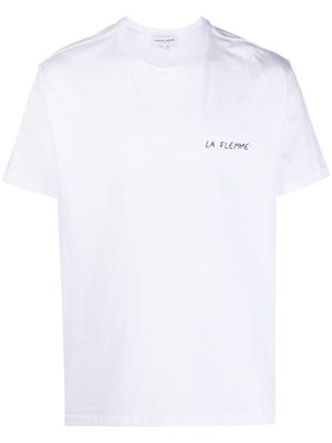 Maison Labiche logo-embroidered organic cotton T-shirt - White